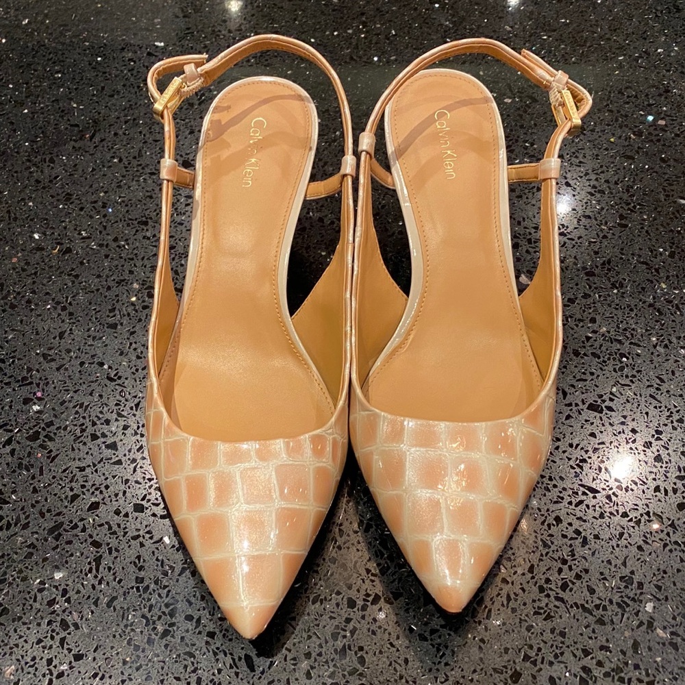 Calvin Klein Crocodile Slingback Heels